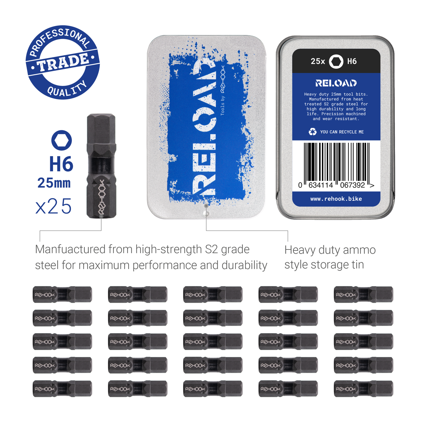 Reload 25mm Impact Driver Tool Bits