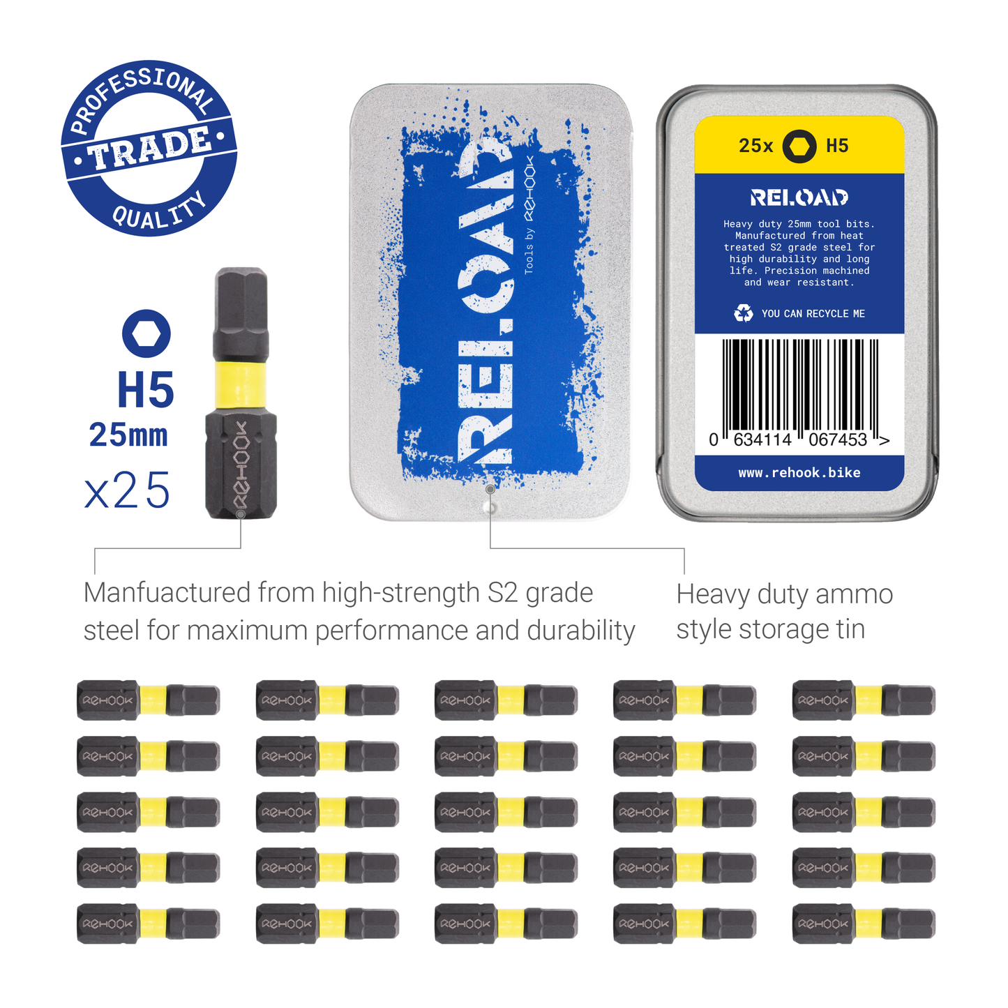 Reload 25mm Impact Driver Tool Bits