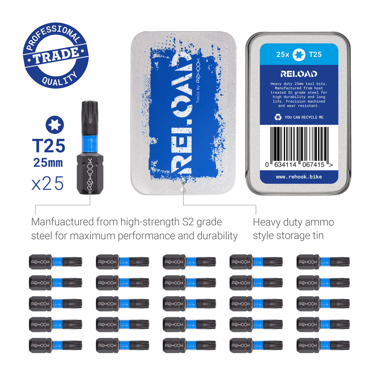 Reload 25mm Impact Driver Tool Bits