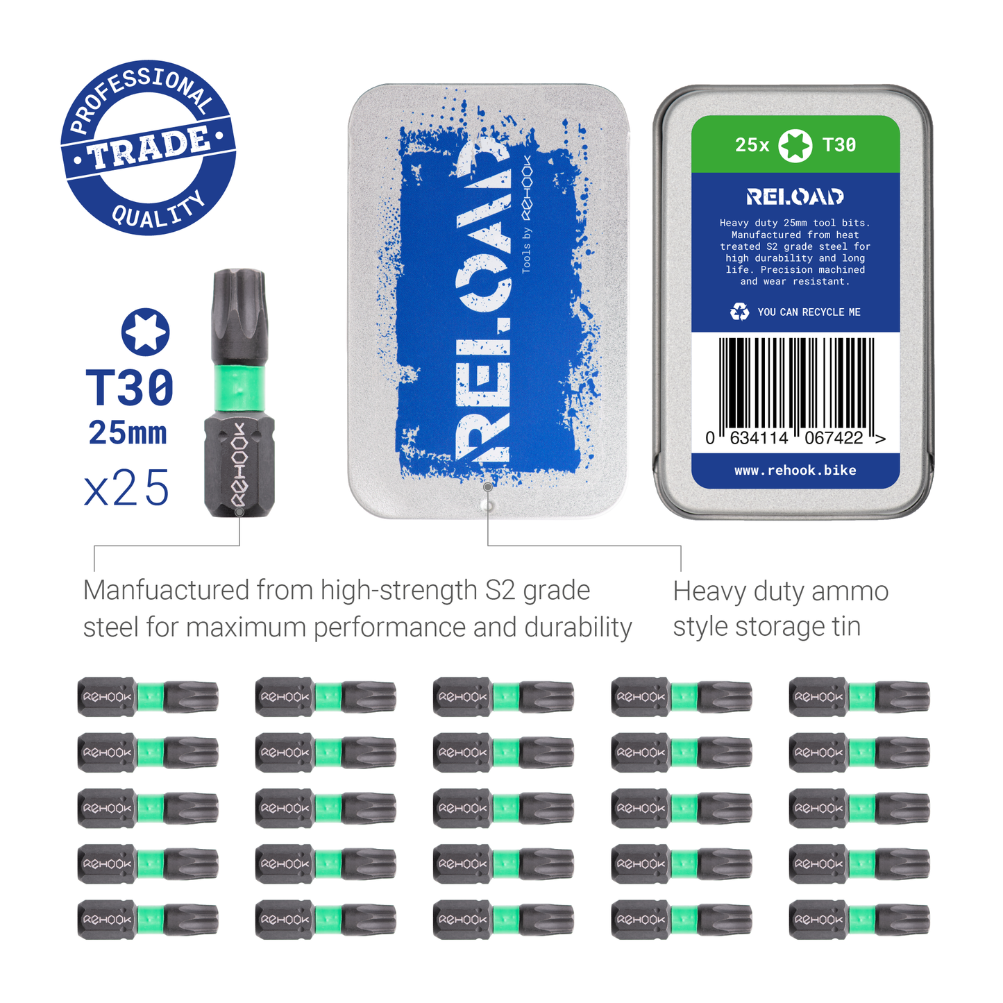 Reload 25mm Impact Driver Tool Bits