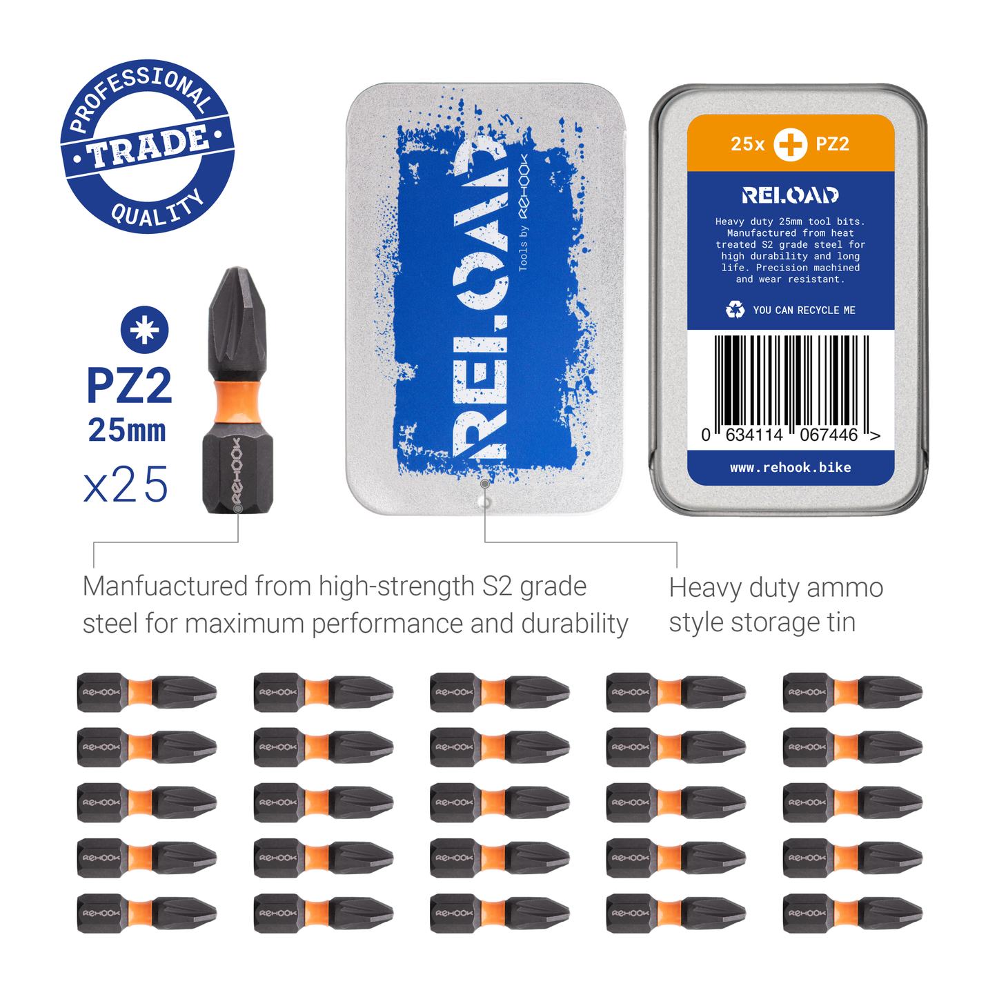 Reload 25mm Impact Driver Tool Bits