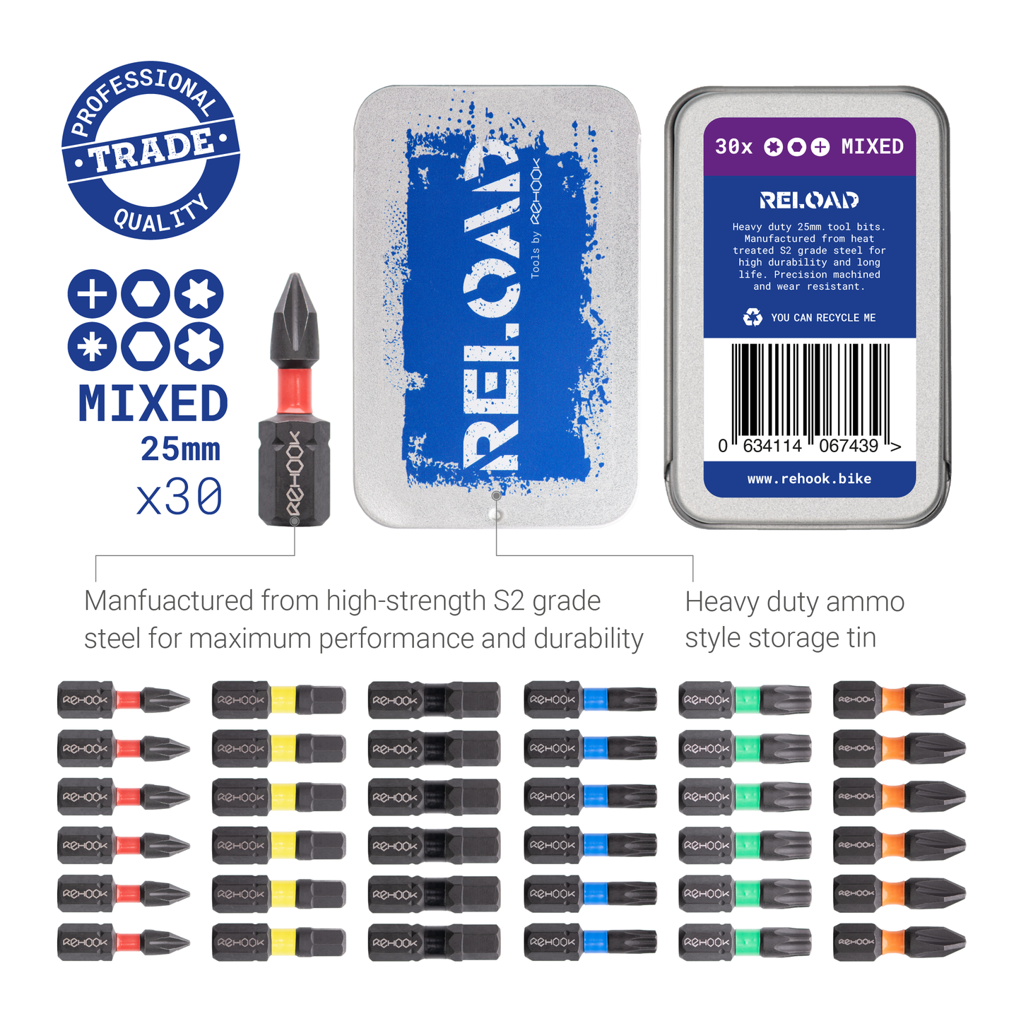 Reload 25mm Impact Driver Tool Bits