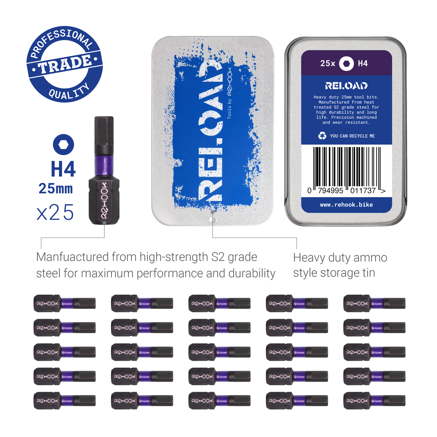 Reload 25mm Impact Driver Tool Bits