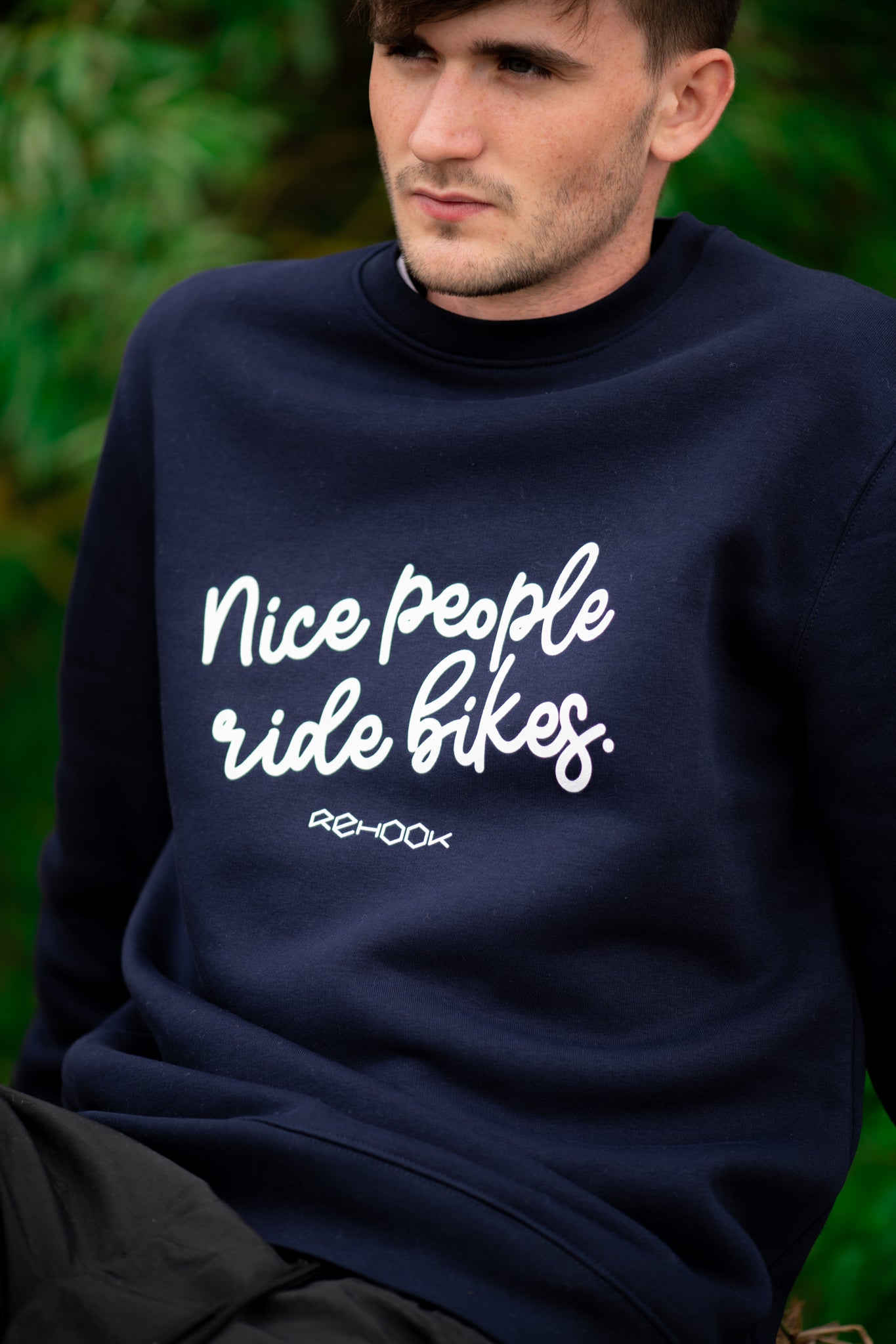 Rehook Nice People Ride Bikes Men's Post-Ride Sweatshirt