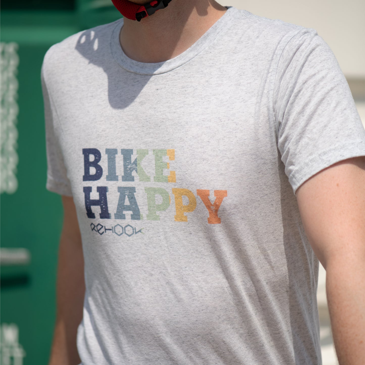 Rehook Bike Happy Pastel Men's Tri-Blend Tee - White