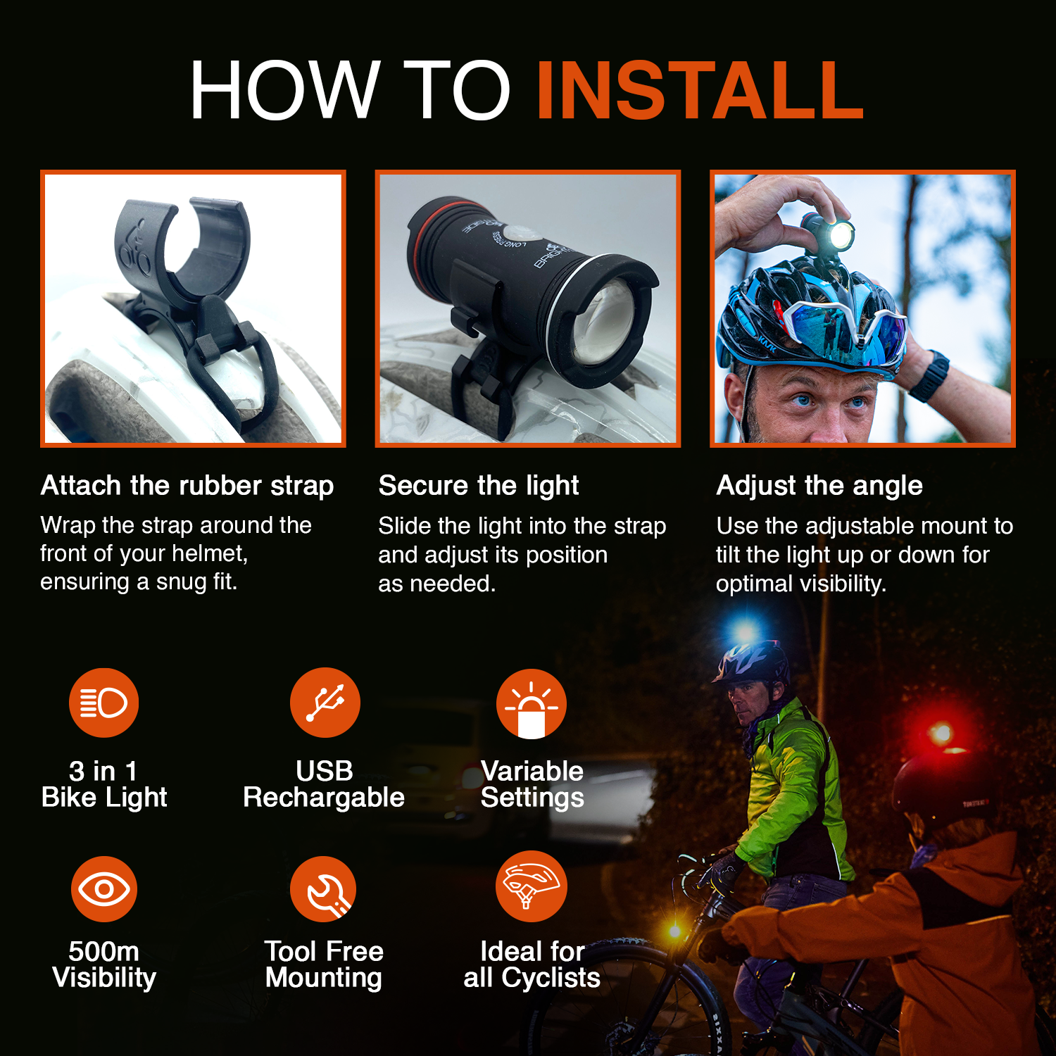 Topside Light Brightside Topside Bike Helmet Light – Rehook