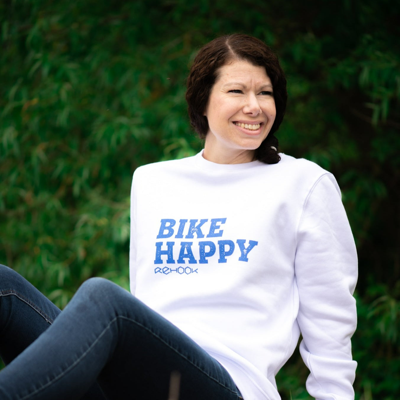 Bike Happy Women's Post-Ride Sweatshirt - White