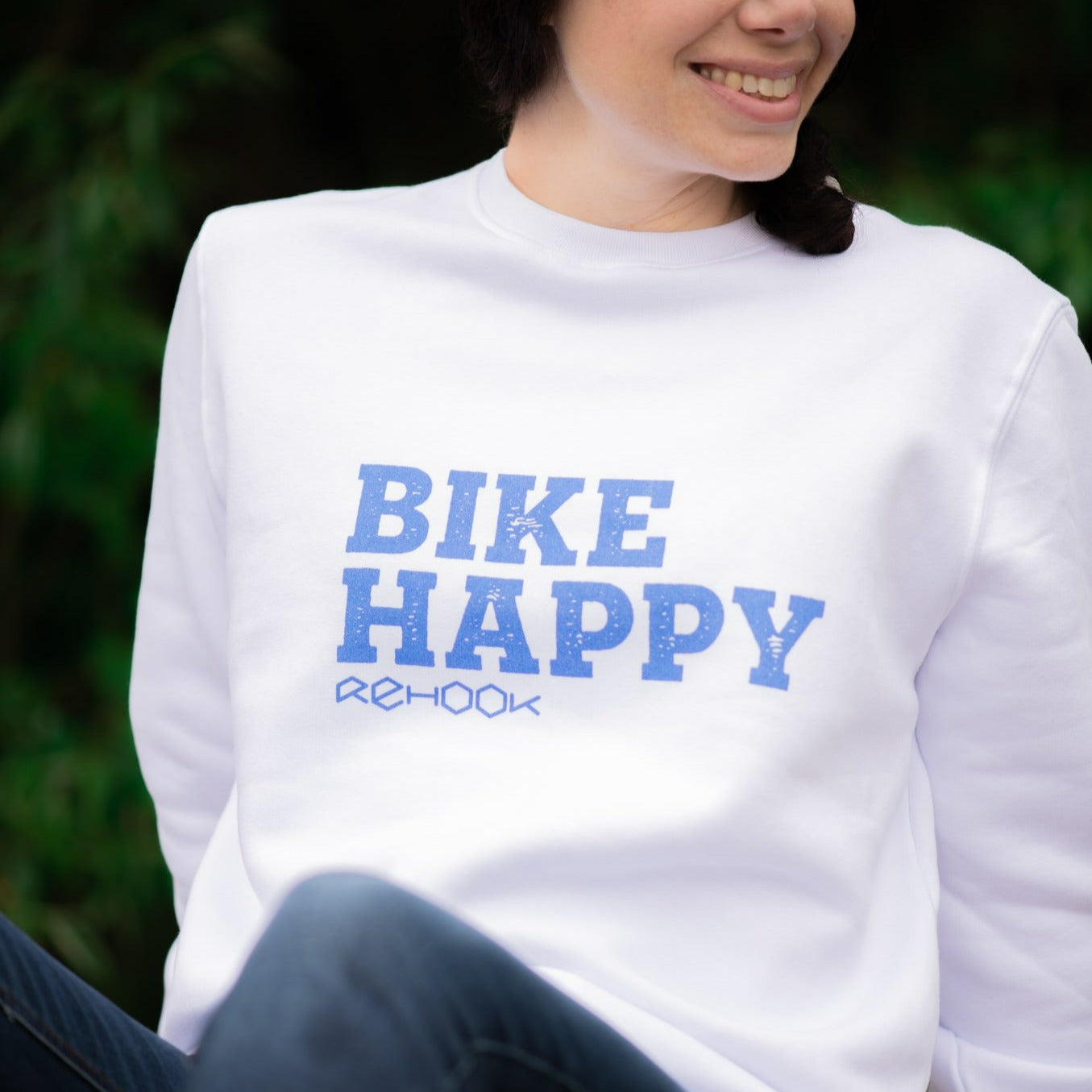 Bike Happy Women's Post-Ride Sweatshirt - White