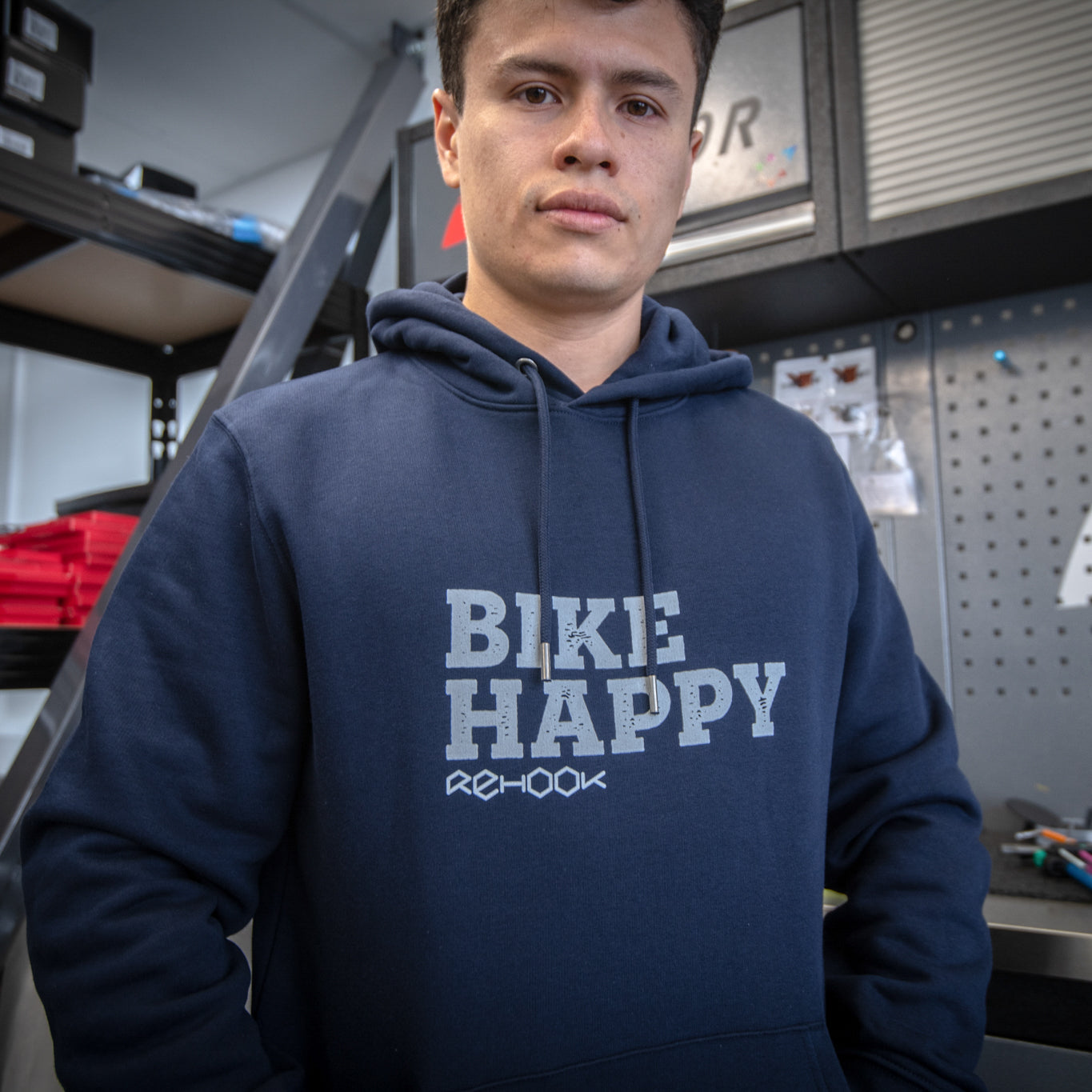 Rehook Bike Happy Men's Workshop Hoodie