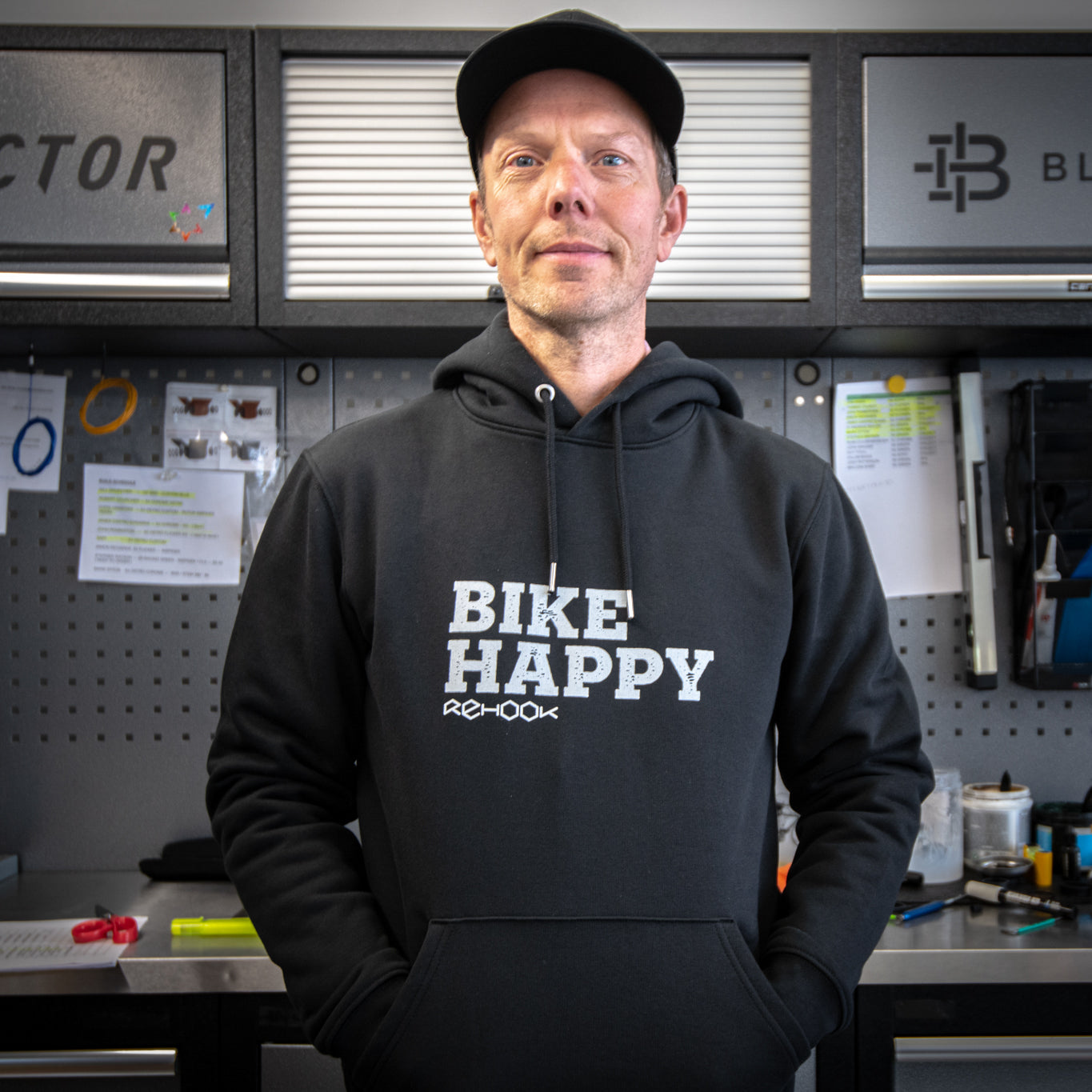 Rehook Bike Happy Men's Workshop Hoodie