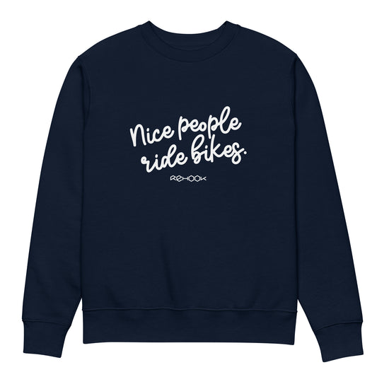 Rehook Nice People Ride Bikes Women's Post-Ride Sweatshirt - Navy