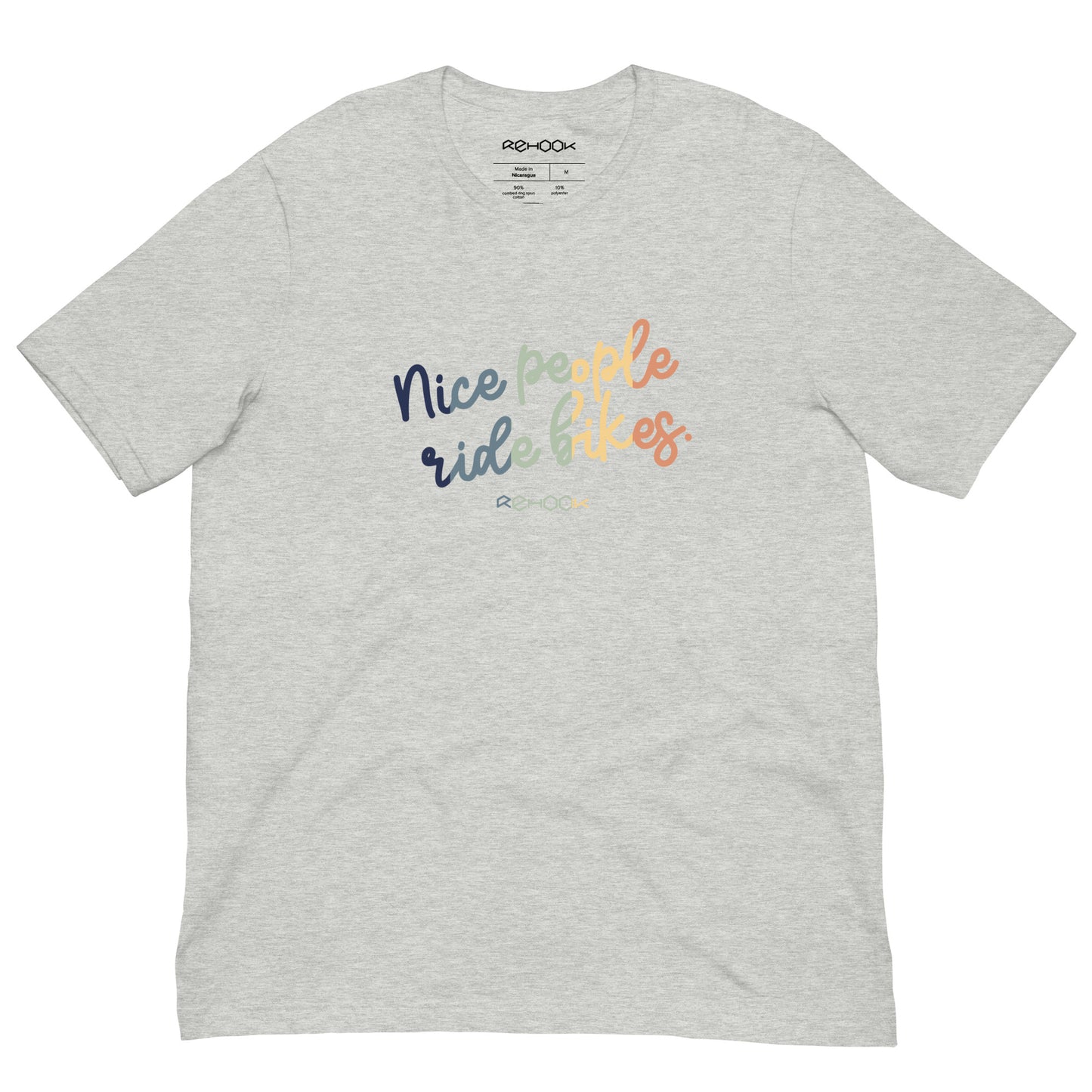 Rehook Nice People Ride Bikes Pastel Women's Tee - Heather Grey