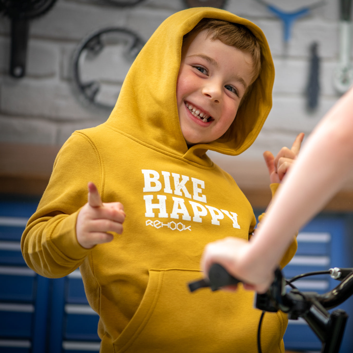 Rehook Bike Happy Kids Unisex Hoodie