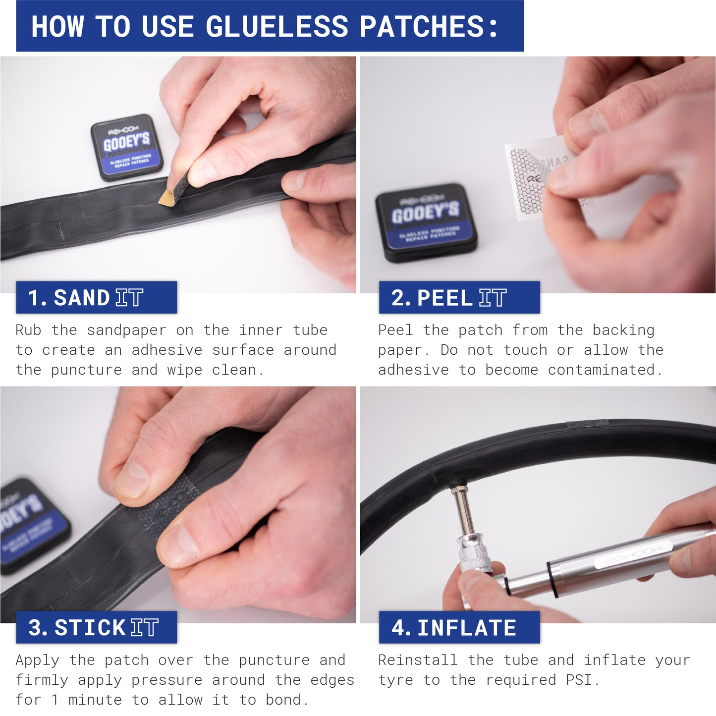 Rehook Gooeys Glueless Puncture Repair Patch's