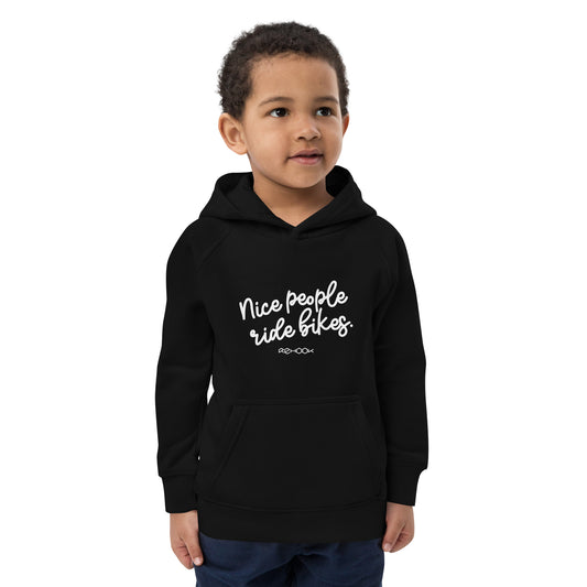 Rehook Nice People Ride Bikes Kids Unisex Hoodie - Black