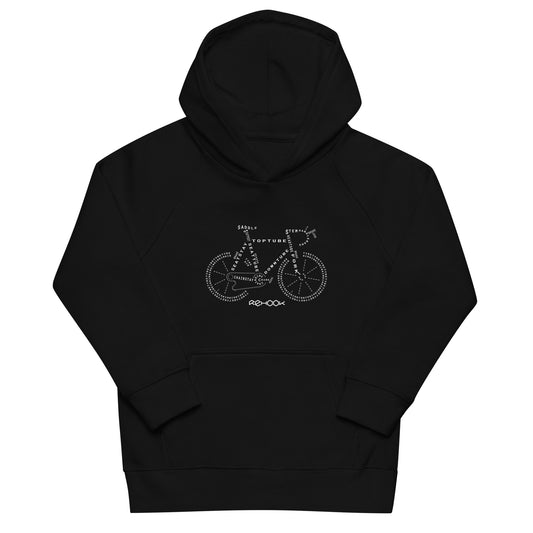 Rehook Know Your Bike Parts Kids Unisex Hoodie - Black