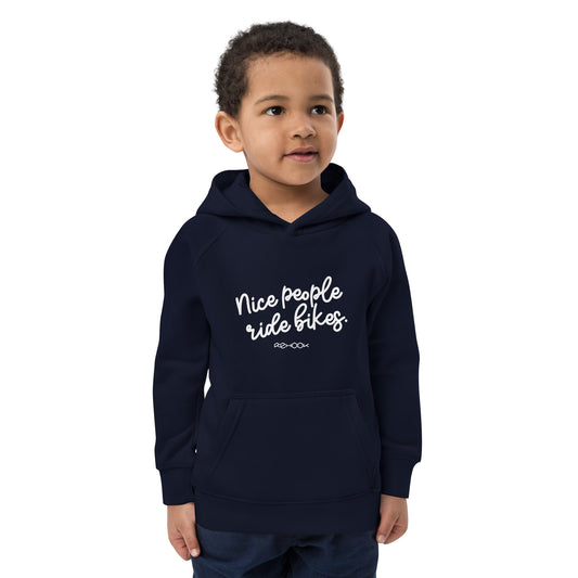 Rehook Nice People Ride Bikes Kids Unisex Hoodie - Navy