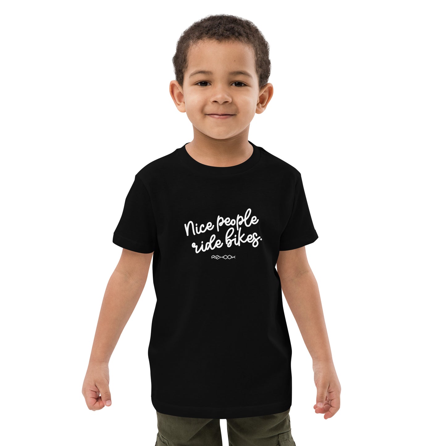 Rehook Nice People Ride Bikes Kids Unisex Tee