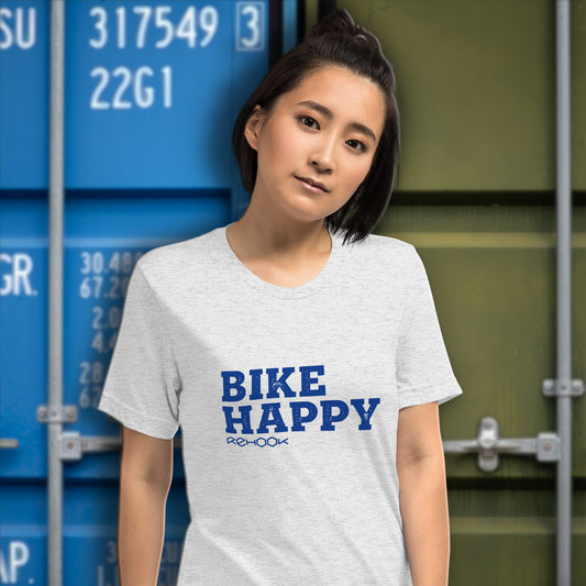 Rehook Bike Happy Women's Tri-Blend Tee - White