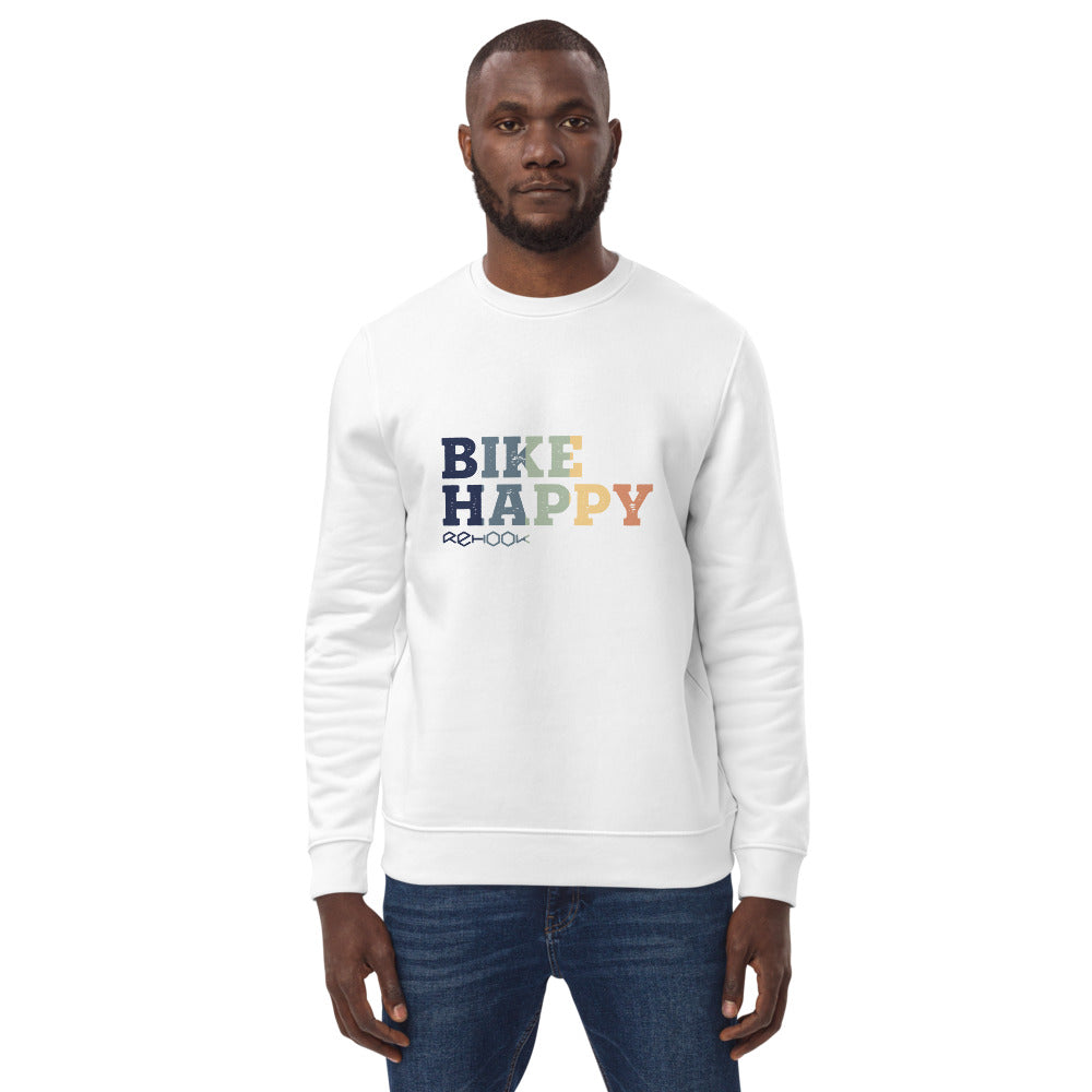 Rehook Bike Happy Pastel Men's Post-Ride Sweatshirt - White