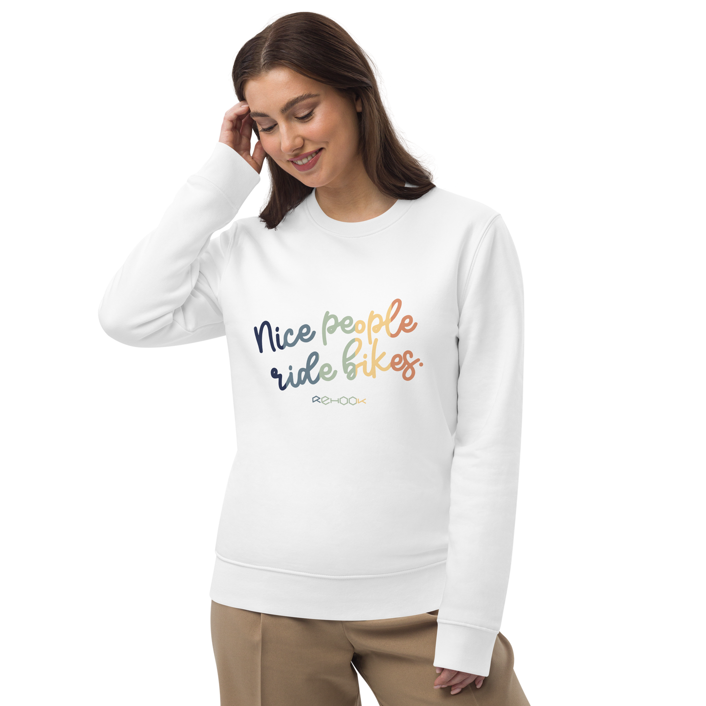 Rehook Nice People Ride Bikes Pastel Women's Post-Ride Sweatshirt