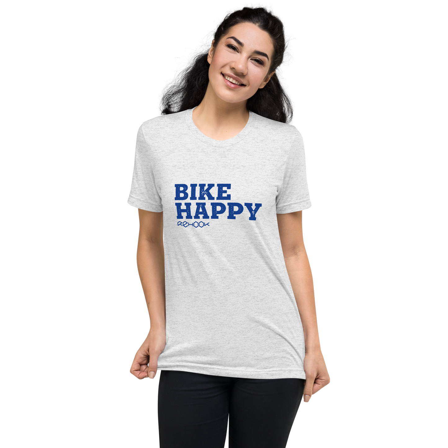 Rehook Bike Happy Women's Tri-Blend Tee - White